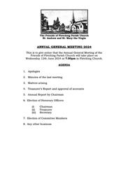 Friends of Fletching Church AGM - 12 June 2024 7pm